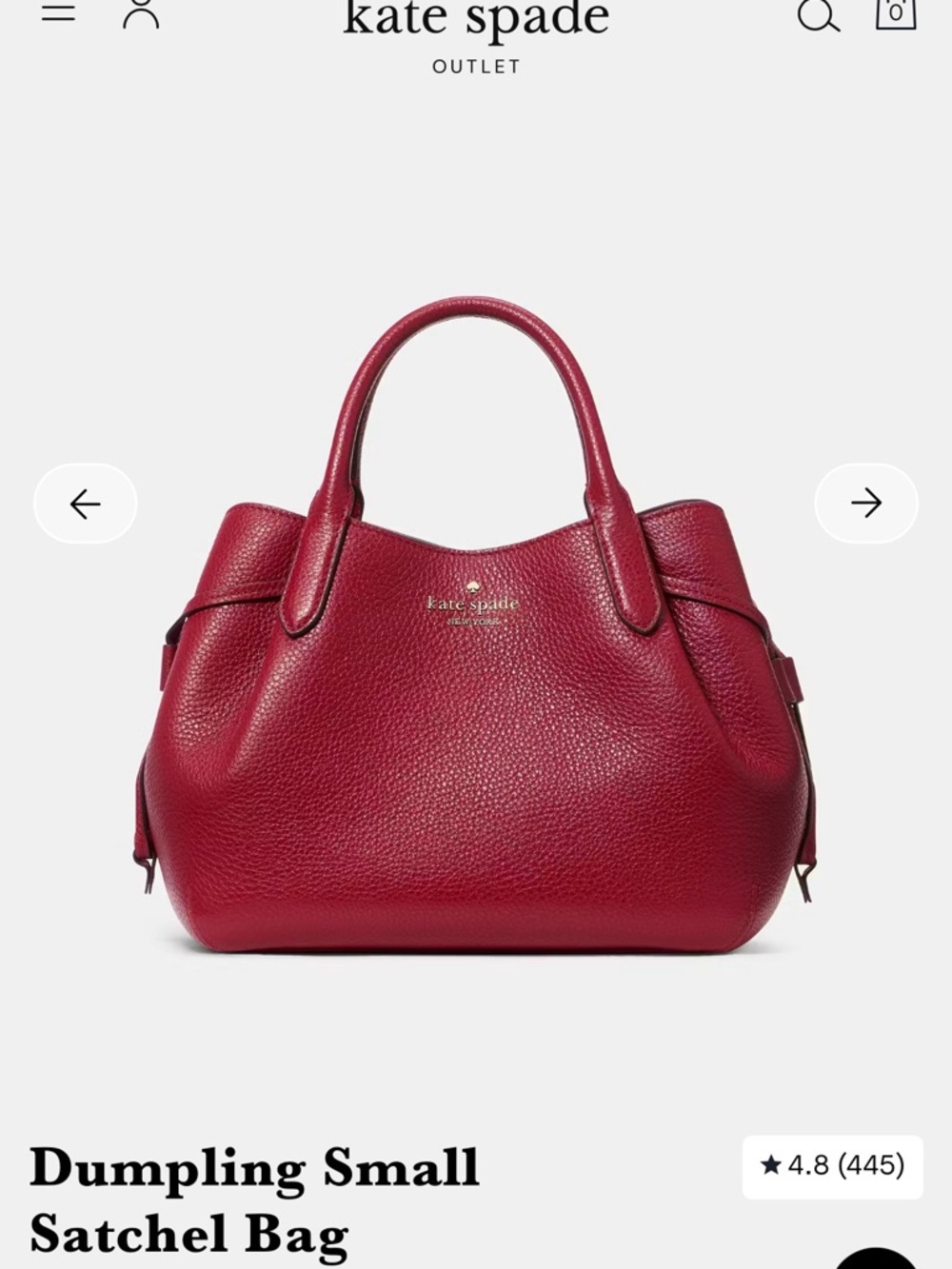 kate spade tomato red pebbled leather satchel